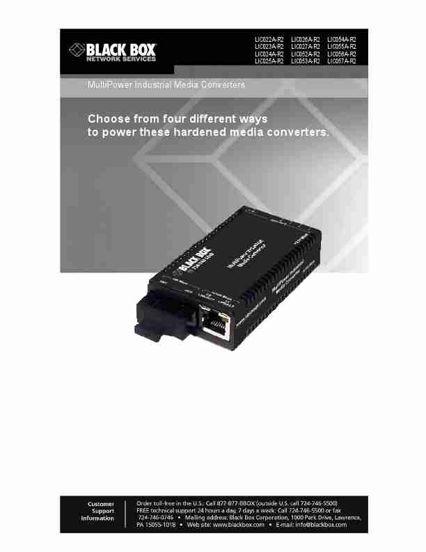 Black Box TV Converter Box BLACK BOX MULTIPOWER INDUSTRAL MEDIA CONVERTERS-page_pdf